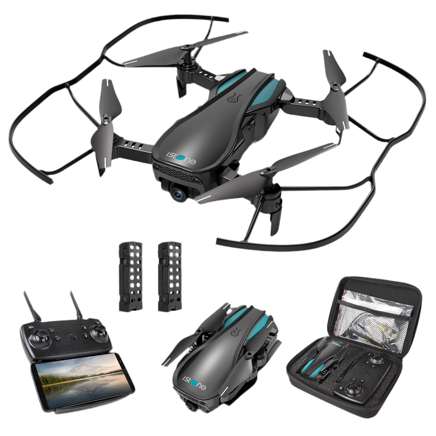 H11 four -axis drone with 1080P camera (fixed high hover+one -click roll+palm control+low -electricity reminder+gesture photo/video+button calibration/take -off/flip) Time body lights red flash should replace battery long battery life dual battery black