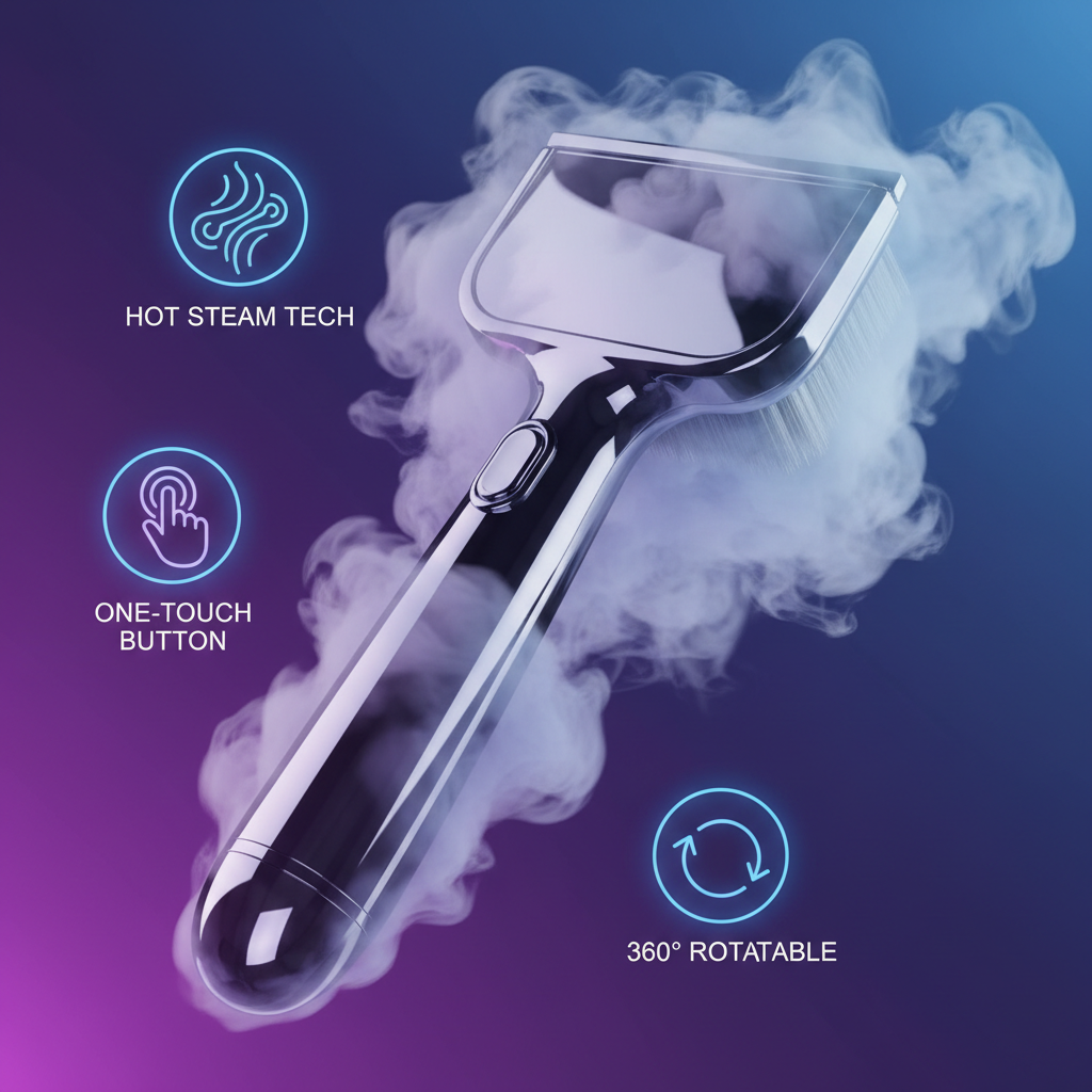 Cat Dog Pet Spray Massage Brush One Button Steam Spray Folding Rotatable Grooming tool Hair Bath 3 in 1 Hair Removal Brush Comb
