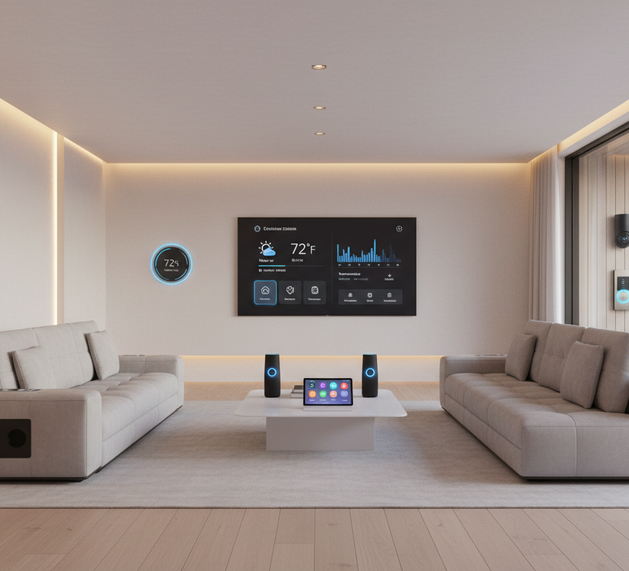 generate an image that tal about smart homes 